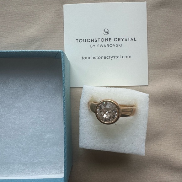 Touchstone Crystal By Swarovski Champaign Ring Size 10 - Picture 1 of 4